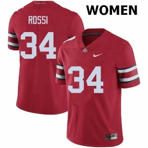 Women's Ohio State Buckeyes #34 Mitch Rossi Red Nike NCAA College Football Jersey New Release BZF8244II